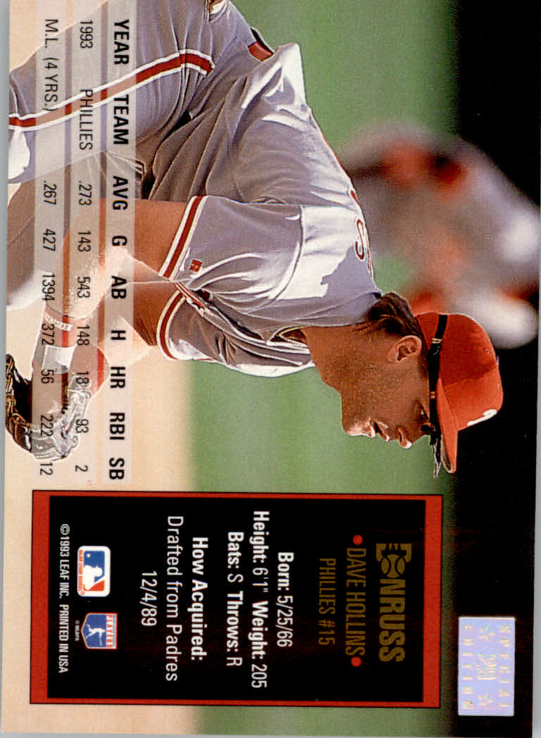 1994 Donruss Baseball "Special Edition" Insert Cards - Picture 59 of 199