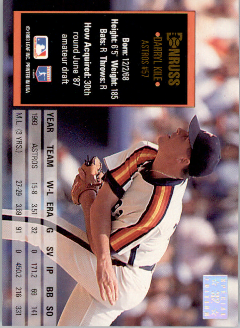 1994 Donruss Baseball "Special Edition" Insert Cards - Picture 65 of 199