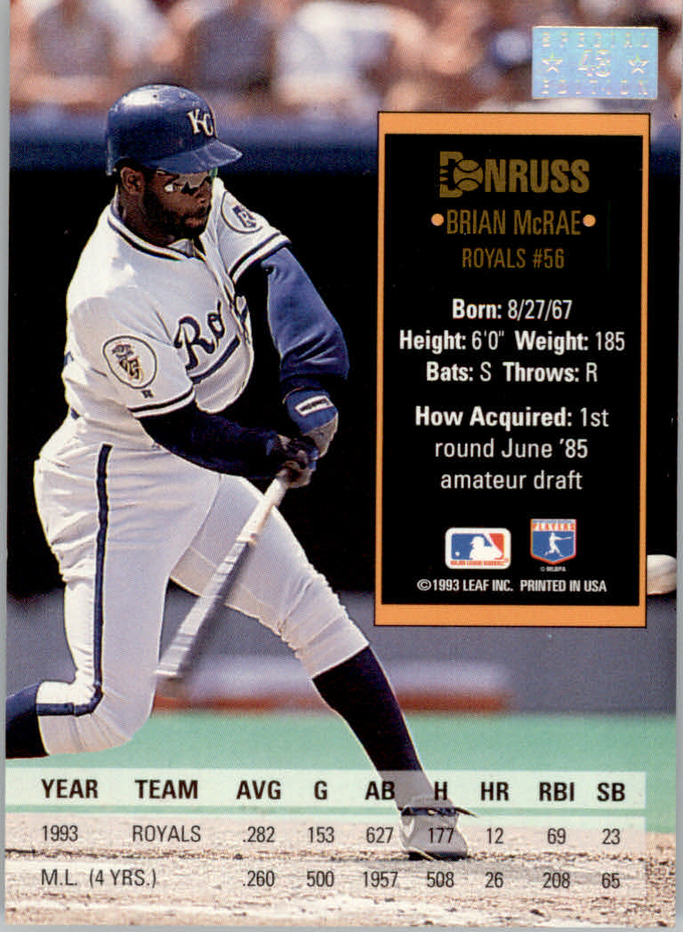 1994 Donruss Baseball "Special Edition" Insert Cards - Picture 87 of 199