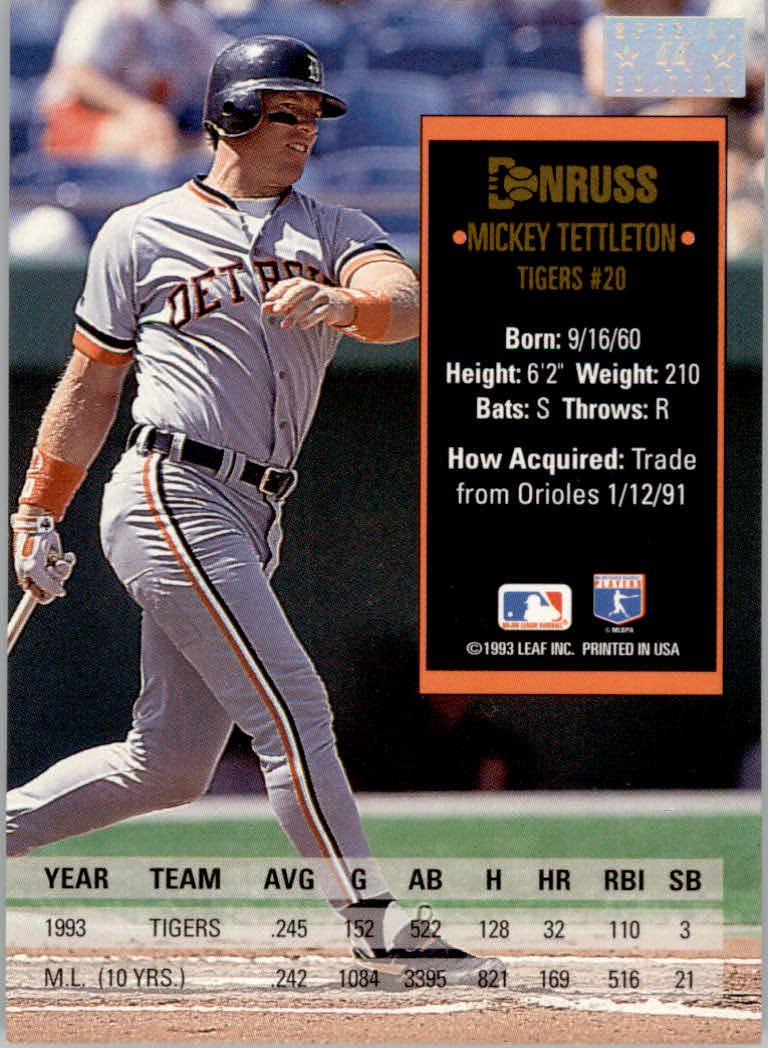 1994 Donruss Baseball "Special Edition" Insert Cards - Picture 89 of 199