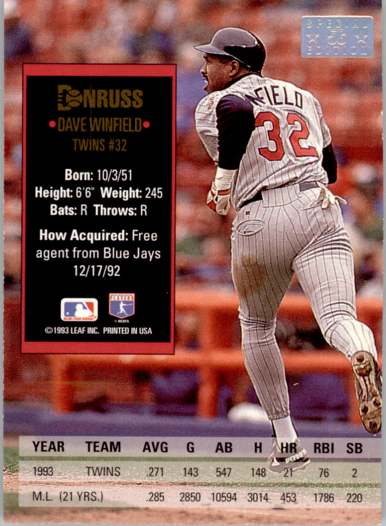 1994 Donruss Baseball "Special Edition" Insert Cards - Picture 113 of 199