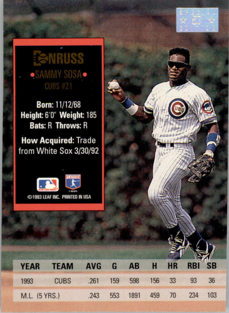 1994 Donruss Baseball "Special Edition" Insert Cards - Picture 115 of 199