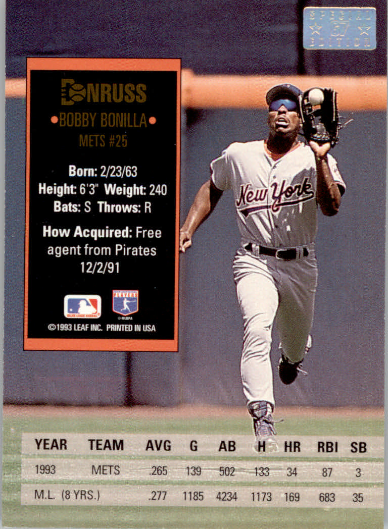 1994 Donruss Baseball "Special Edition" Insert Cards - Picture 135 of 199