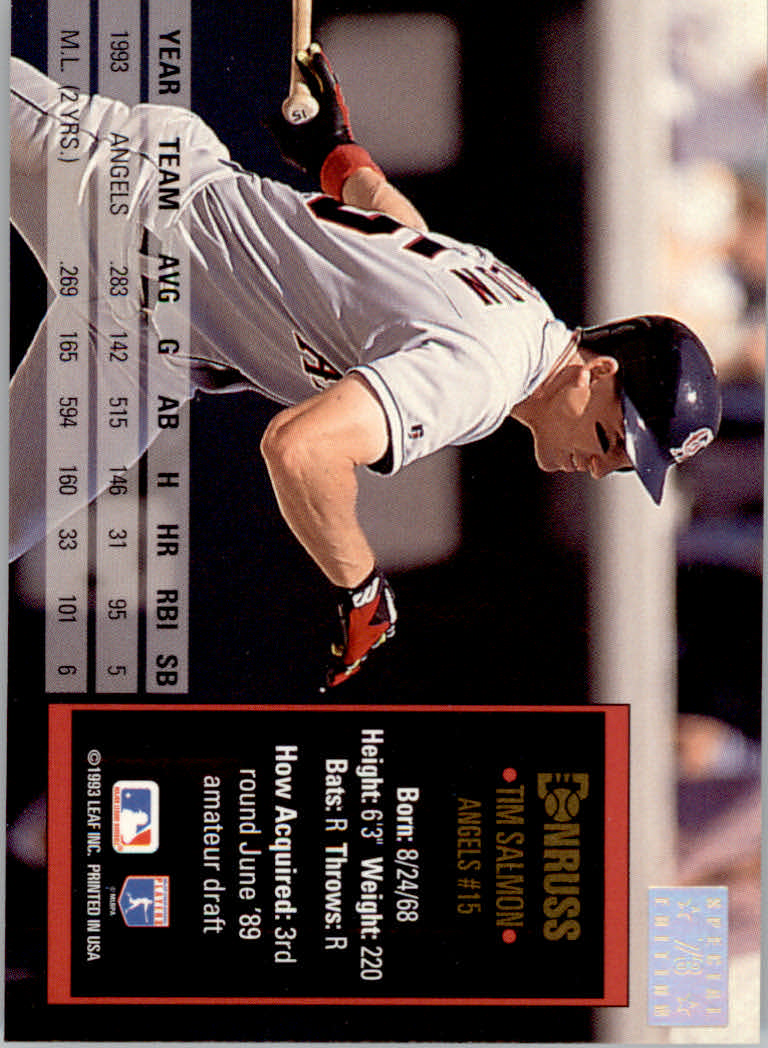 1994 Donruss Baseball "Special Edition" Insert Cards - Picture 147 of 199