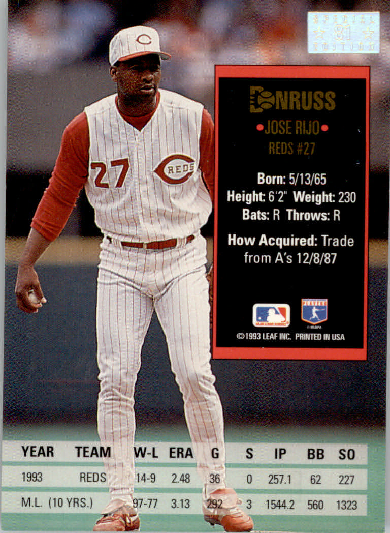 1994 Donruss Baseball "Special Edition" Insert Cards - Picture 163 of 199
