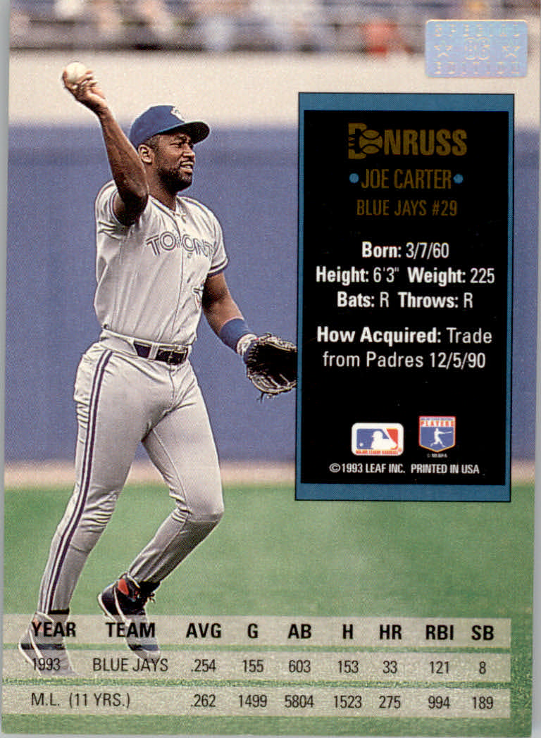 1994 Donruss Baseball "Special Edition" Insert Cards - Picture 173 of 199