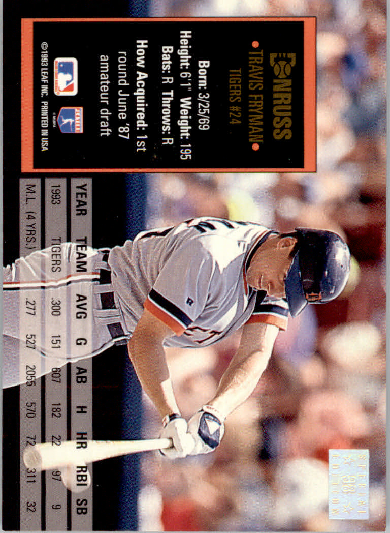 1994 Donruss Baseball "Special Edition" Insert Cards - Picture 197 of 199