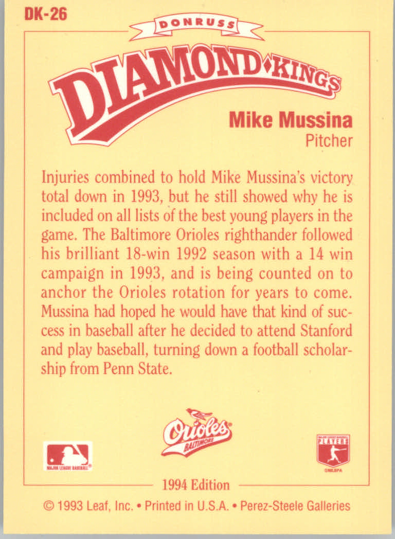 1994 Donruss Baseball "Diamond Kings" Insert Cards - Picture 21 of 22