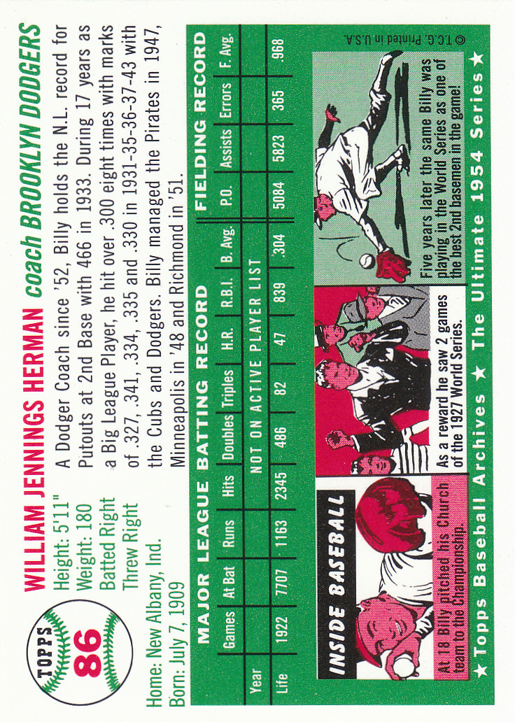 1994 Topps Archives 1954 Gold Baseball - Picture 37 of 94