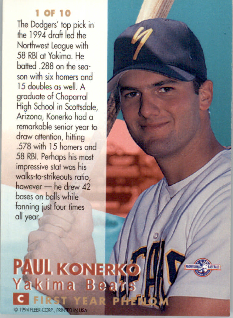 1994-95 Excel (Fleer) Minor League Baseball "Insert" Cards - Picture 21 of 71