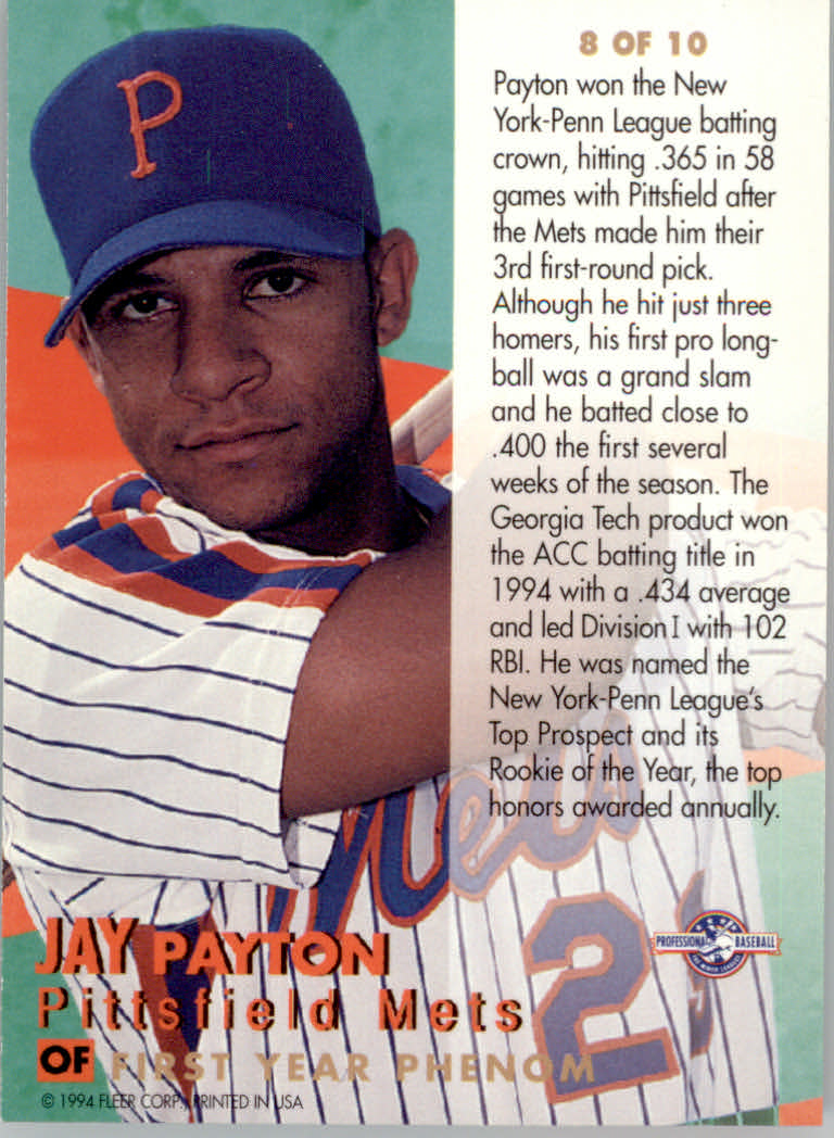 1994-95 Excel (Fleer) Minor League Baseball "Insert" Cards - Picture 27 of 71