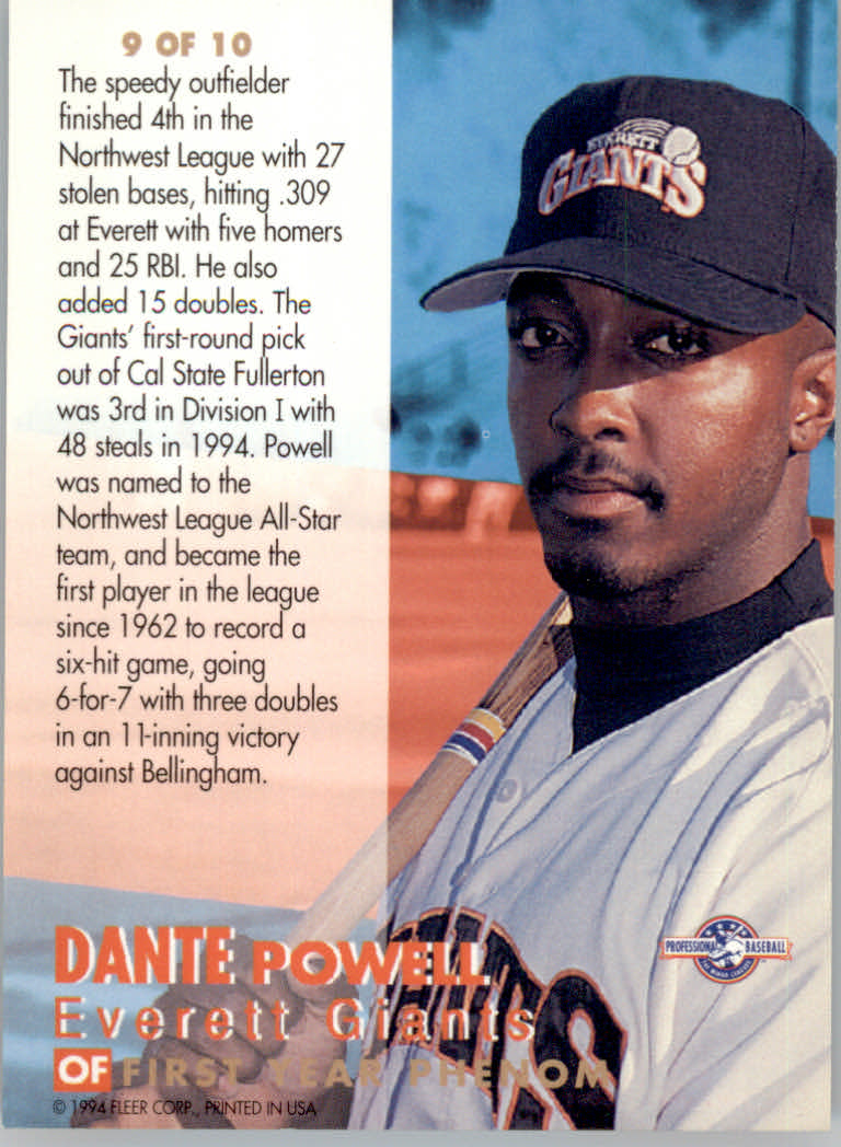 1994-95 Excel (Fleer) Minor League Baseball "Insert" Cards - Picture 29 of 71