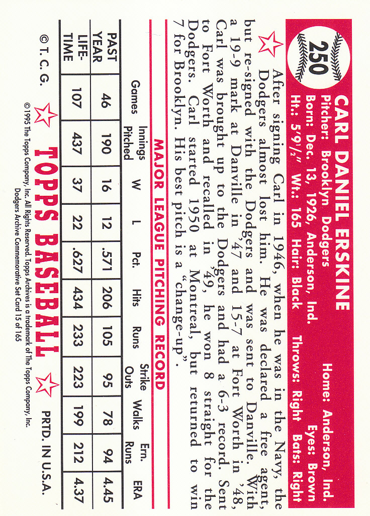 1995 Topps Archives Brooklyn Dodgers Baseball - Picture 19 of 186