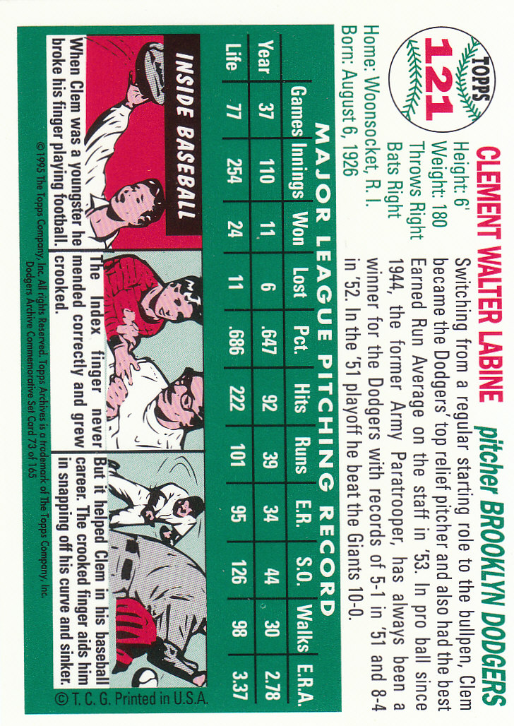 1995 Topps Archives Brooklyn Dodgers Baseball - Picture 94 of 186