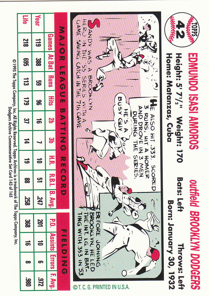 1995 Topps Archives Brooklyn Dodgers Baseball - Picture 178 of 186