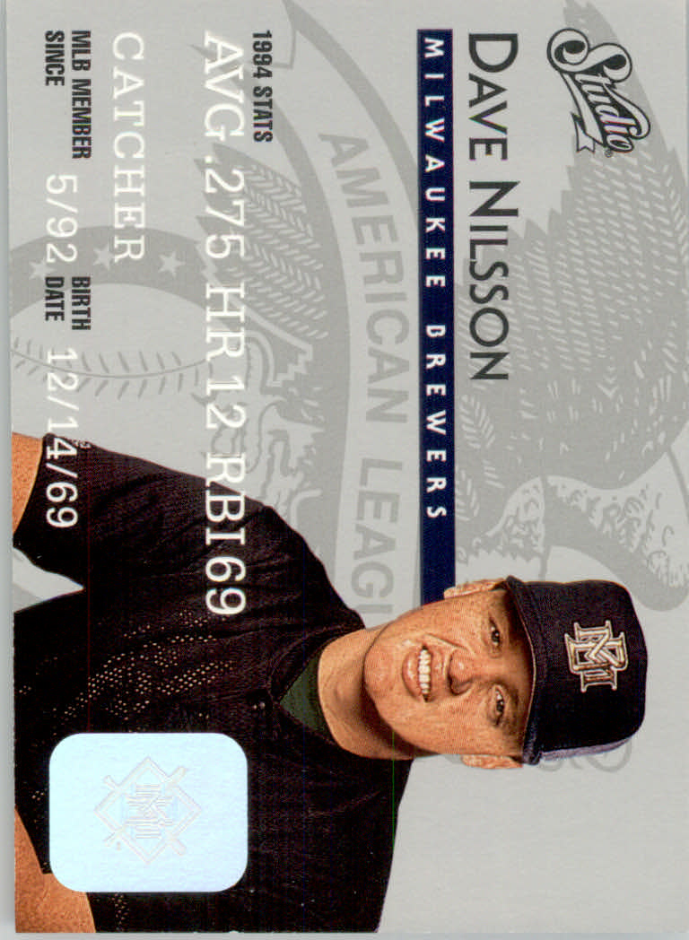 1995 Studio Baseball "Main Set" Cards #1 to #200 - Picture 202 of 397