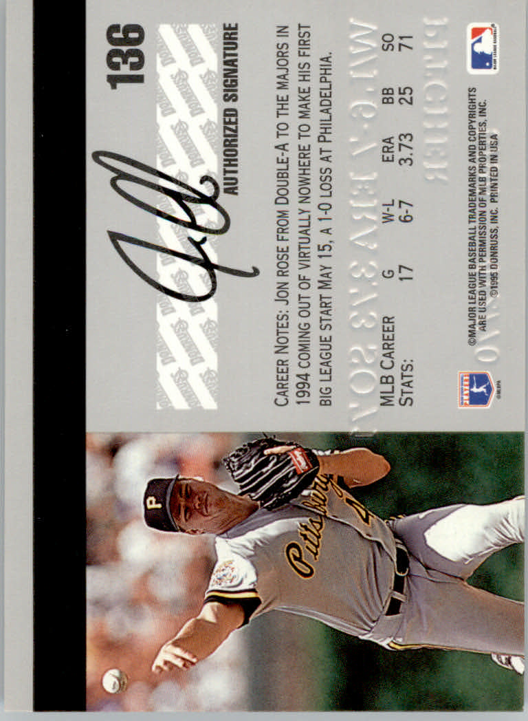 1995 Studio Baseball "Main Set" Cards #1 to #200 - Picture 271 of 397