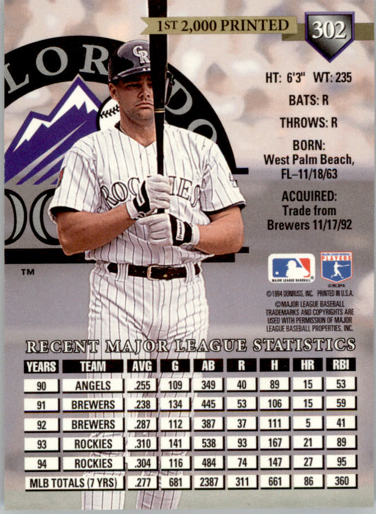 Tarjetas paralelas de béisbol Donruss 1995 ""Pruebas de prensa - Imagen 53 de 71