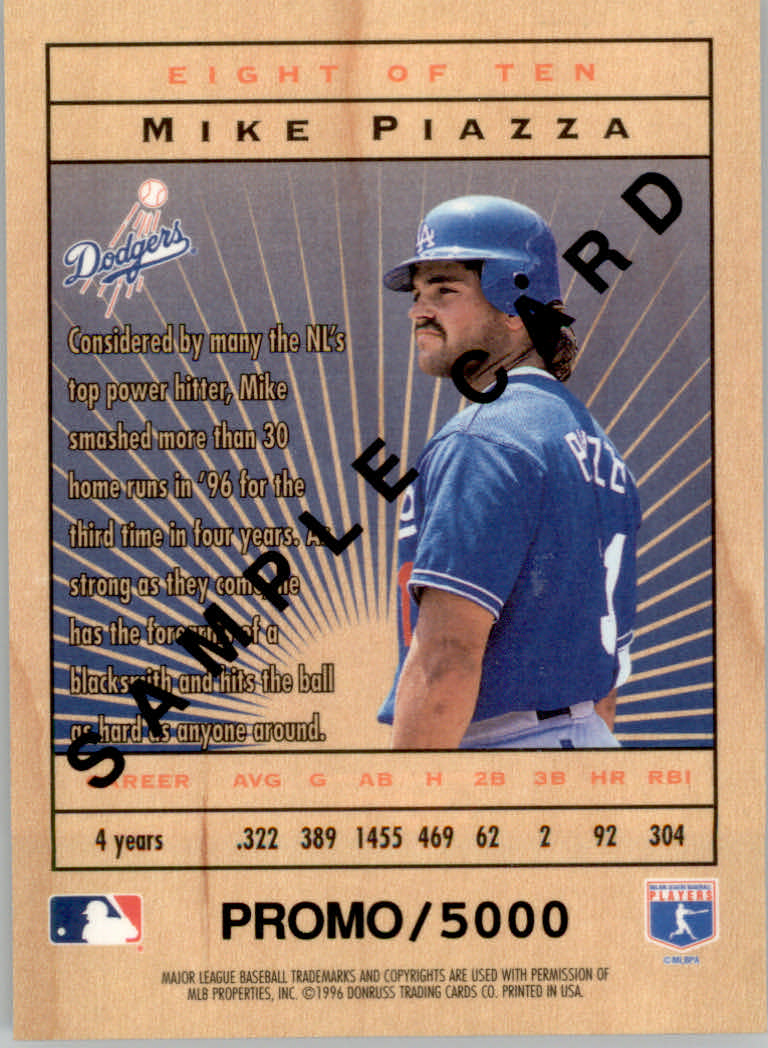 1996 Leaf Limited Baseball "Lumberjacks Samples" Inserto Carte - Foto 5 di 5