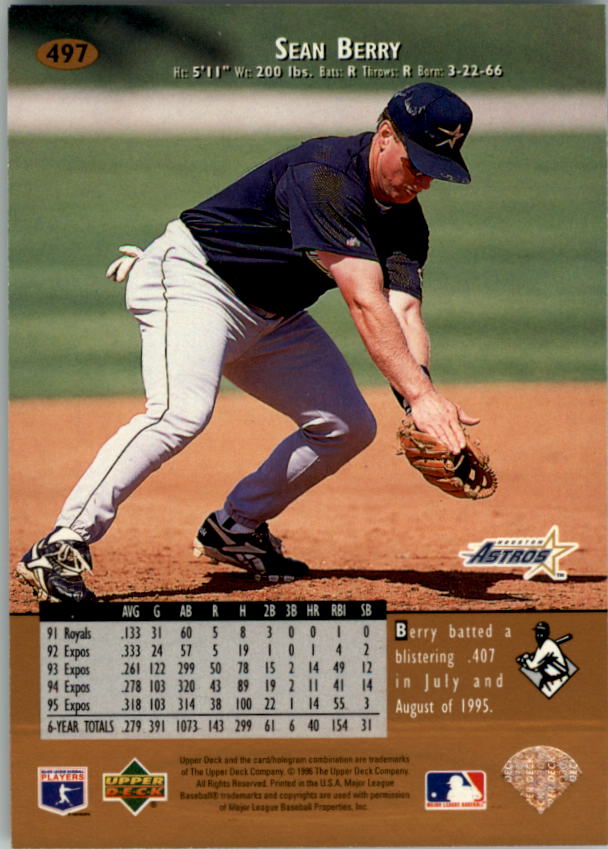 1996 Upper Deck Baseball Card Pick 251-499 - Picture 459 of 465