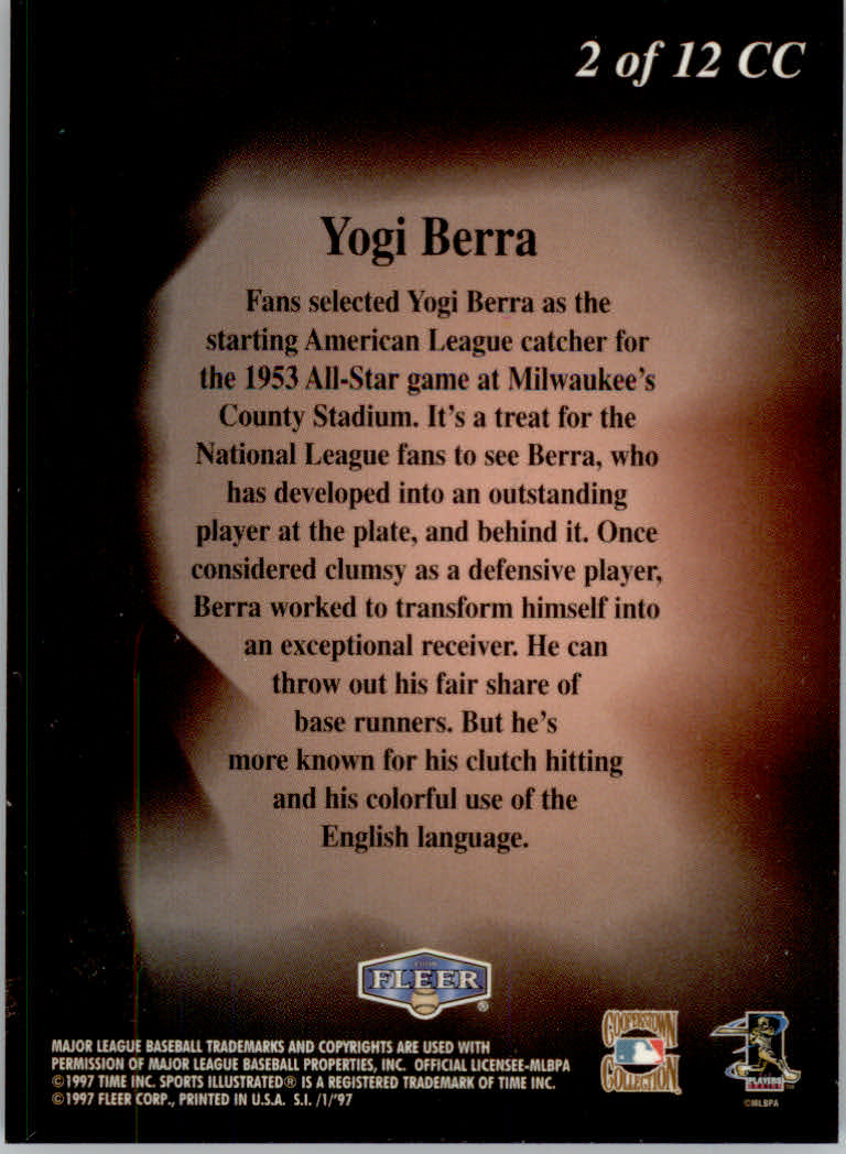 1997 Sports Illustrated (Fleer) Baseball "Cooperstown Collection" Insert Cards - Bild 3 von 11