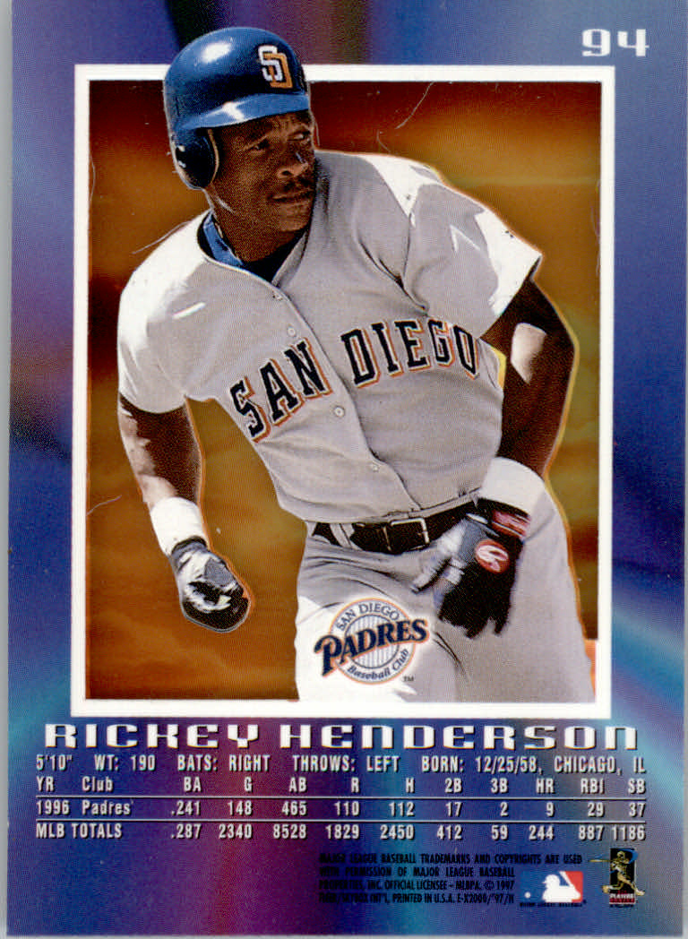 1997 E-X2000 Baseball "Main Set" Cards - Picture 108 of 110