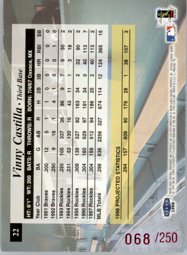 1998 Sports Illustrated (Fleer) Baseball "Insert and Parallel" Cards - Picture 13 of 65