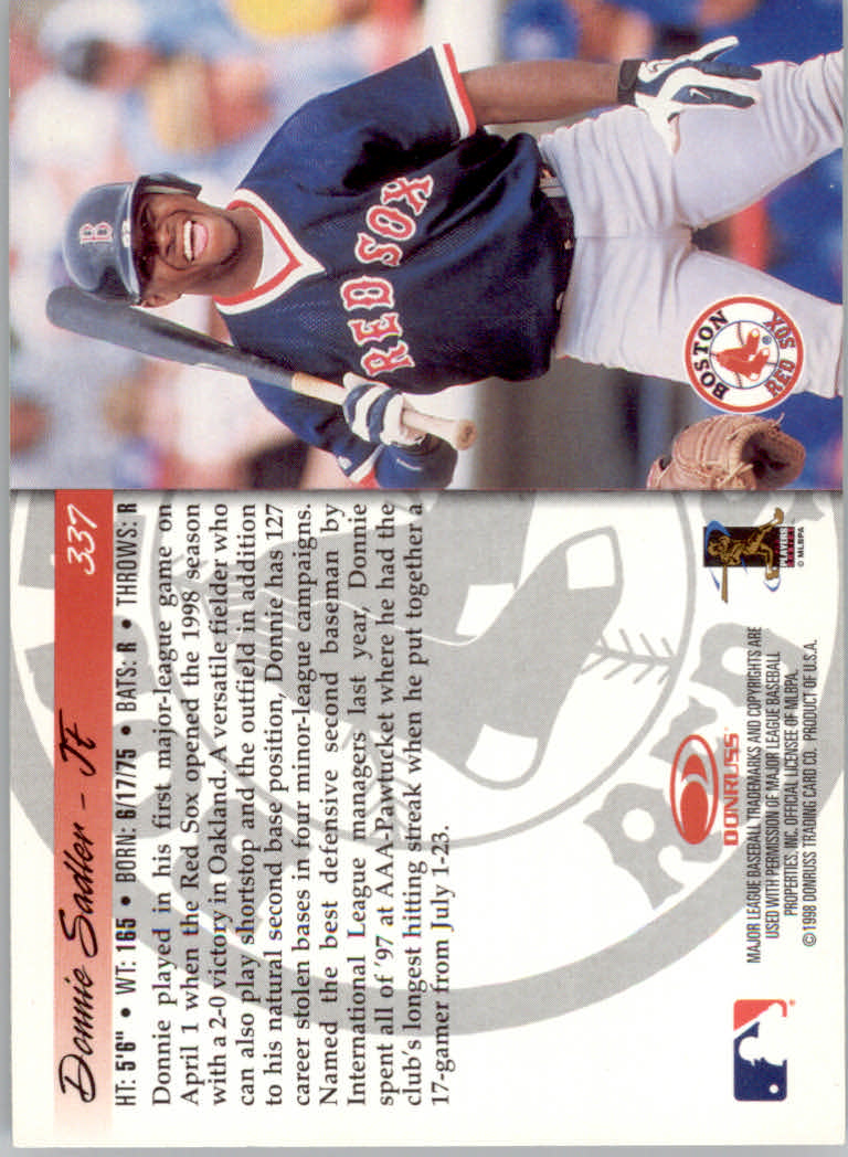 1998 Donruss Baseball "Main Set" Base Cards #251 to #420 - Picture 175 of 341