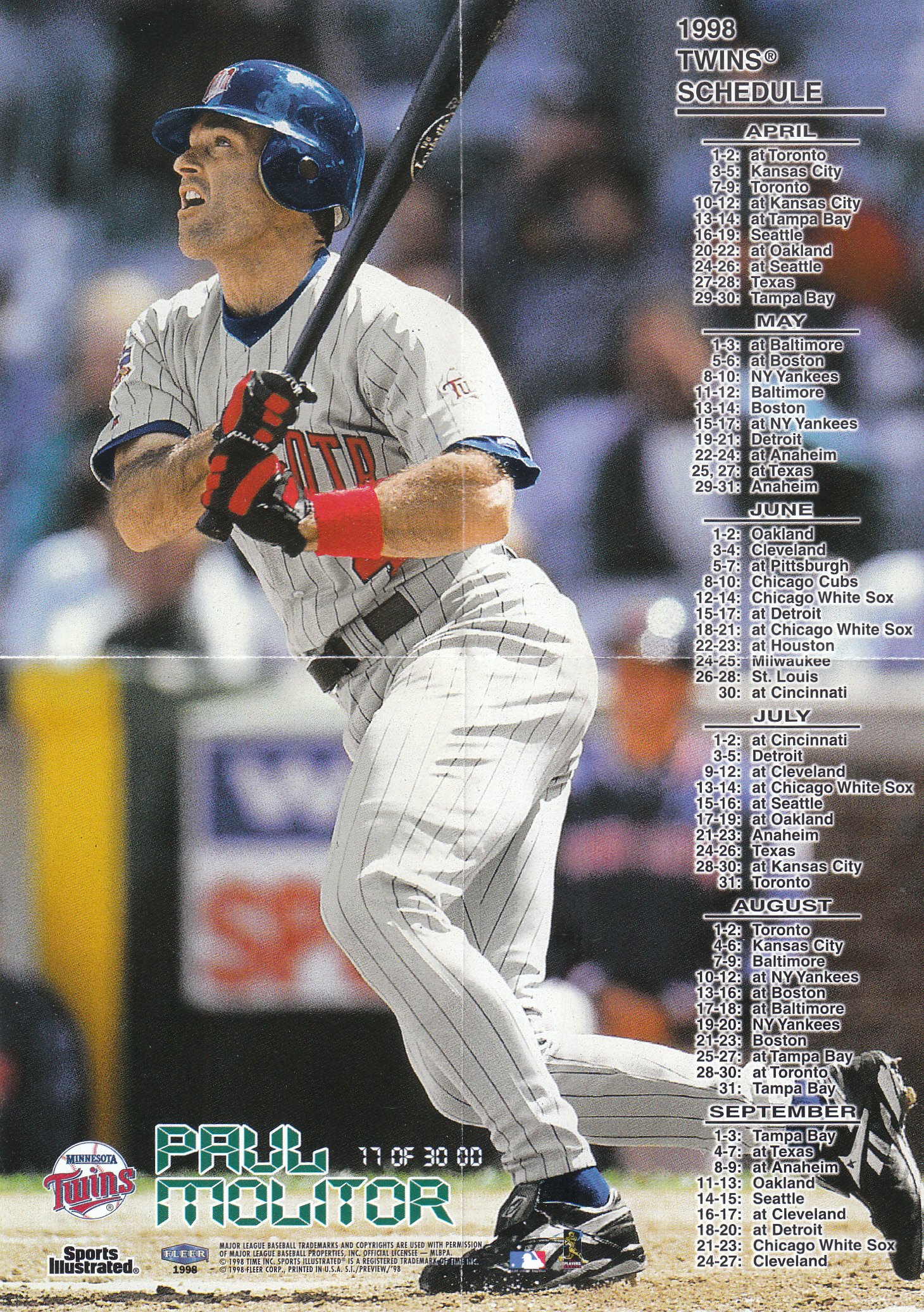 1998 Sports Illustrated (Fleer) Baseball "Insert and Parallel" Cards - Picture 40 of 65
