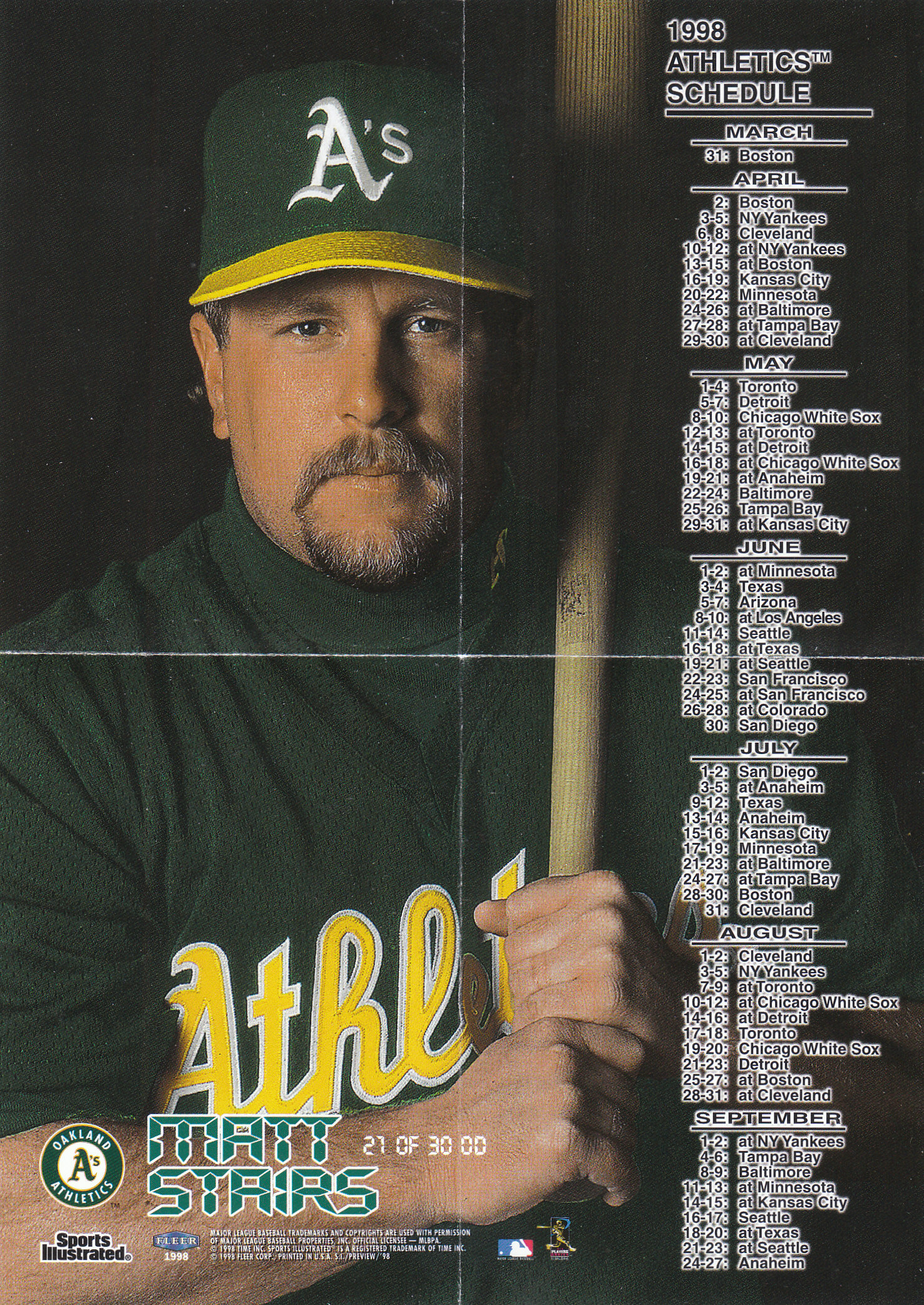1998 Sports Illustrated (Fleer) Baseball "Insert and Parallel" Cards - Picture 48 of 65