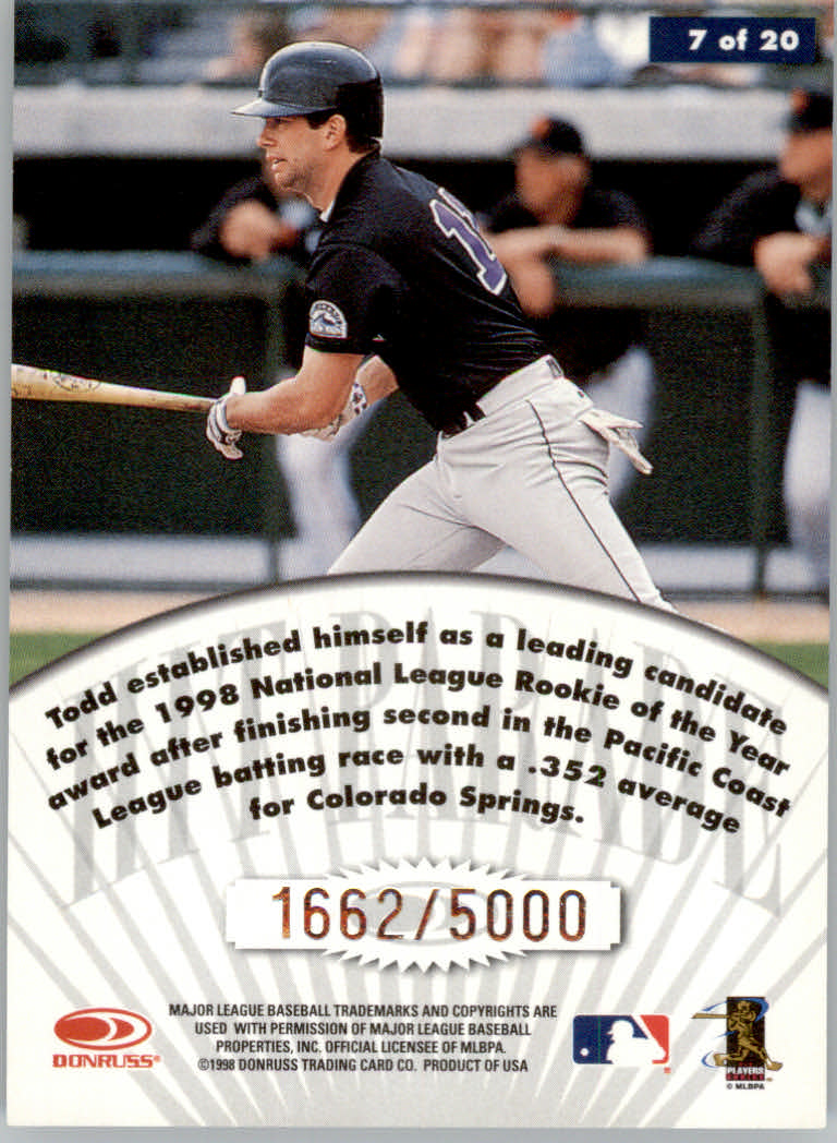 1998 Studio Baseball "Freeze Frame and Hit Parade" Insert Cards - Bild 3 von 7