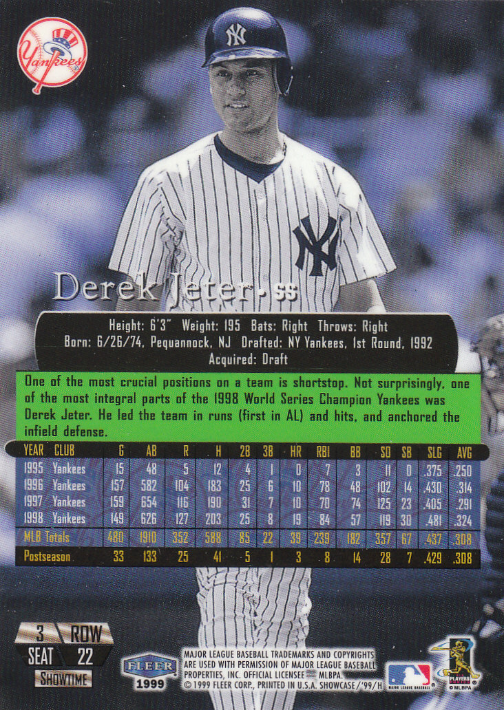 1999 Flair Showcase (Fleer) Baseball "Row 3" Main Set Cards - Picture 23 of 126