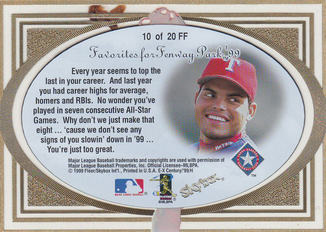 1999 E-X Century Baseball "Insert and Parallel" Cards - Picture 19 of 22