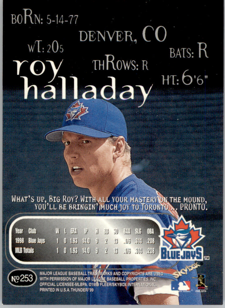 1999 Skybox Thunder Baseball "Main Set" Cards #151 to #300 - Picture 169 of 243