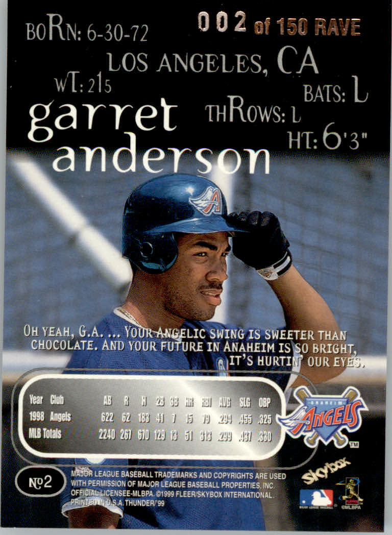 1999 Skybox Thunder Baseball "Insert and Parallel" Cards - Picture 15 of 57