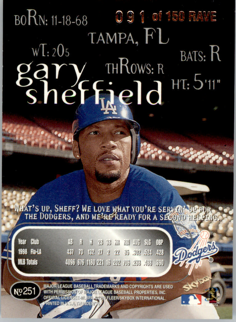1999 Skybox Thunder Baseball "Insert and Parallel" Cards - Picture 17 of 57