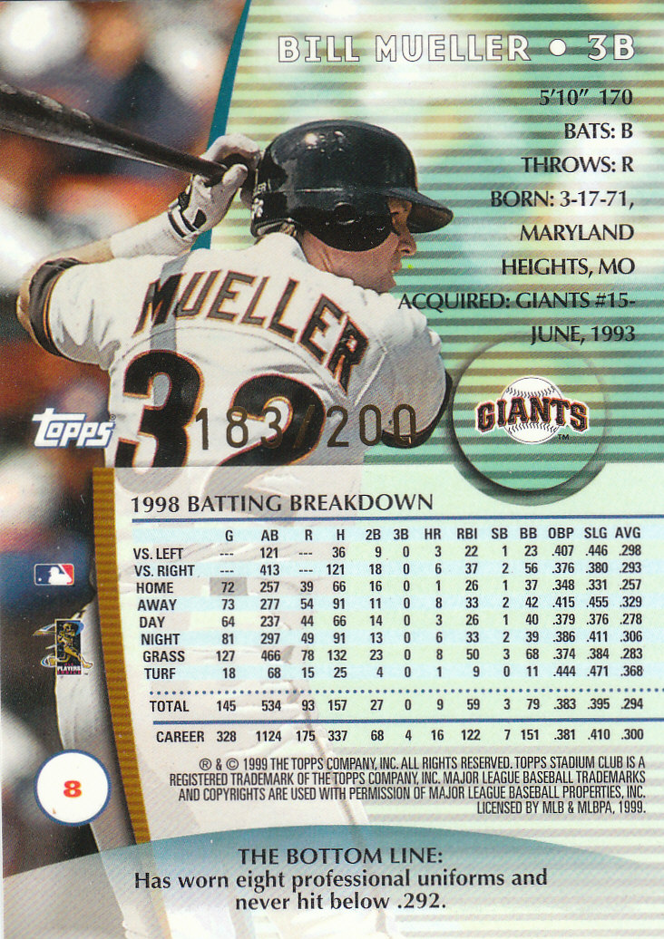 1999 Stadium Club Baseball Part 3 Insert and Parallel Cards - Picture 35 of 85