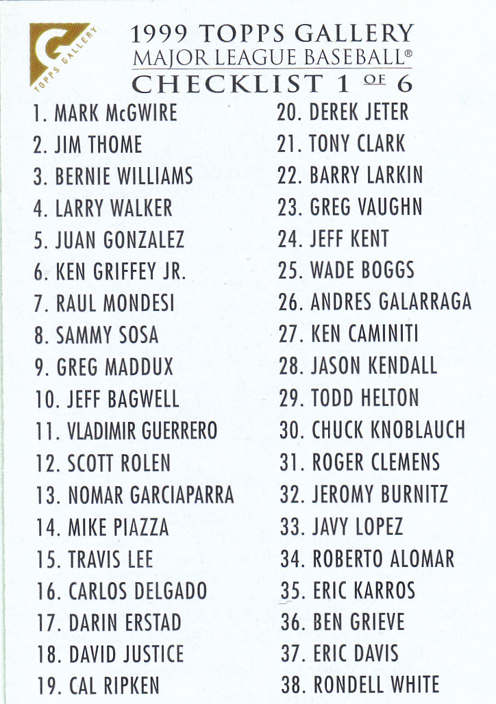 1999 Topps Gallery Baseball - Picture 297 of 323
