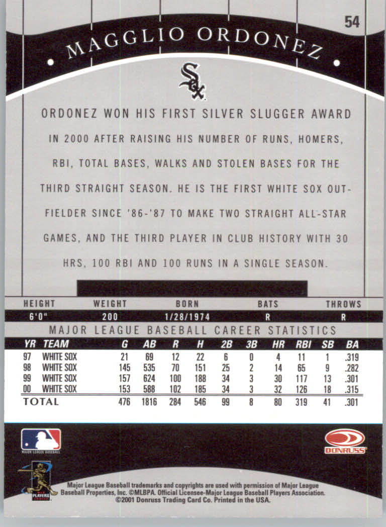 2001 Donruss Classics Baseball "Main Set" Cards - Picture 101 of 203