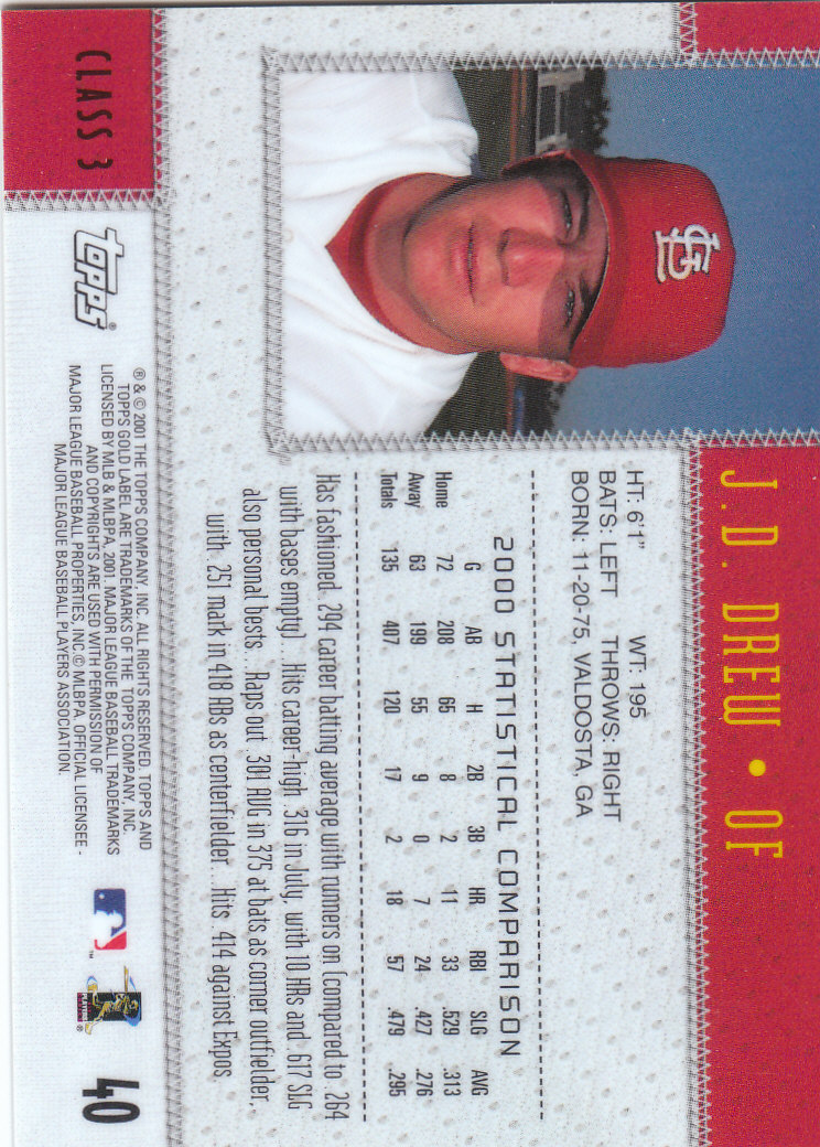 2001 Topps Gold Label Baseball - Picture 175 of 183