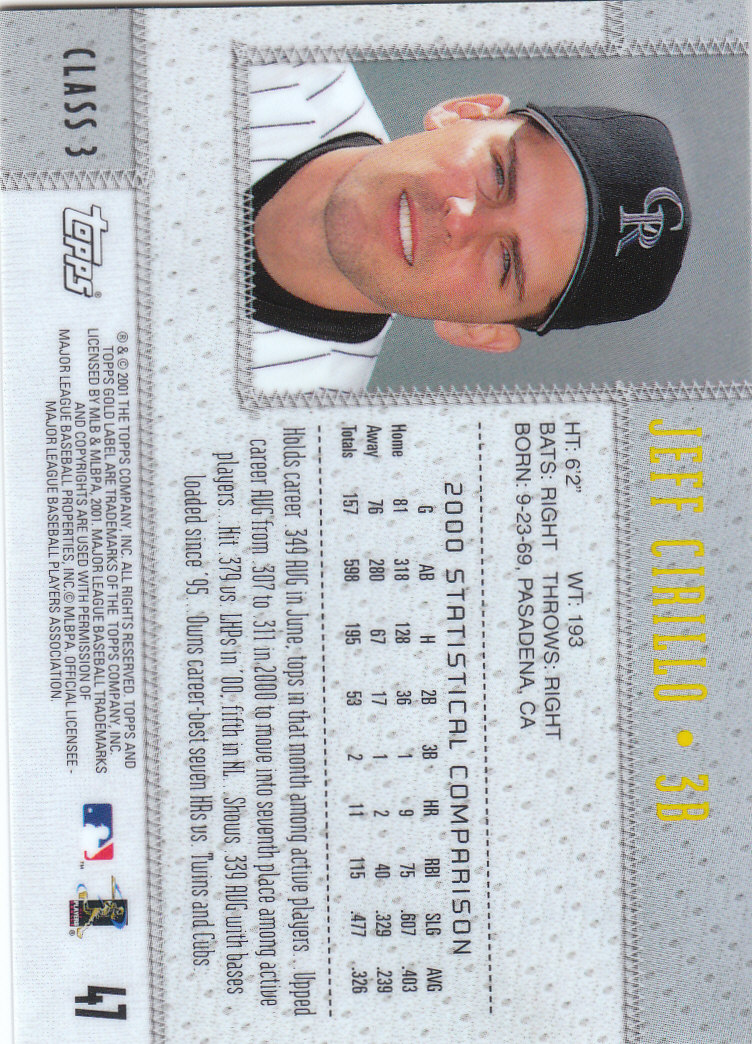 2001 Topps Gold Label Baseball - Picture 177 of 183