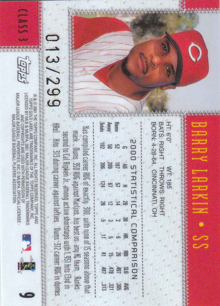 2001 Topps Gold Label Baseball - Picture 181 of 183
