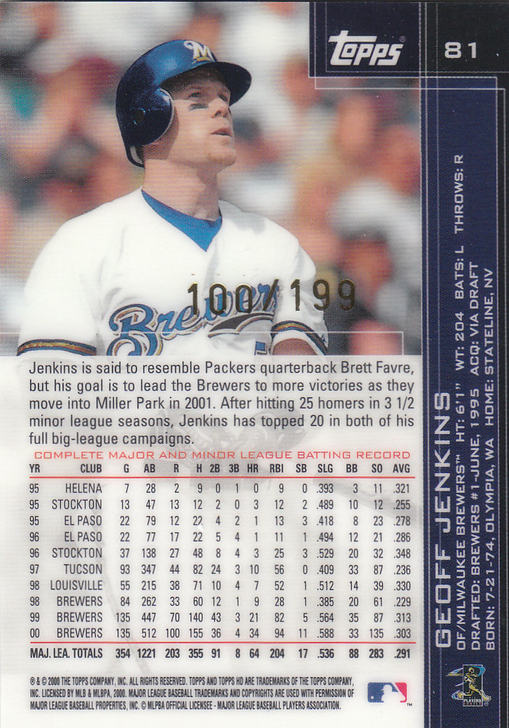 2001 Topps HD Baseball - Picture 35 of 35