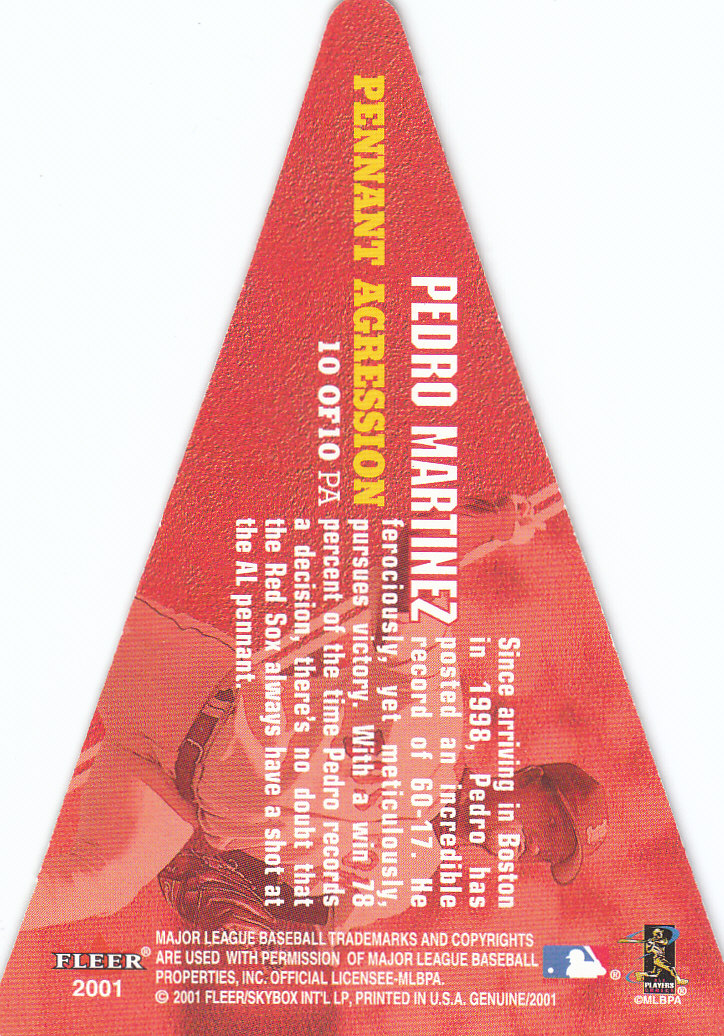 Tarjetas insertables Fleer 2001 genuinas de béisbol "en grande/banderín agresión" - Imagen 9 de 9