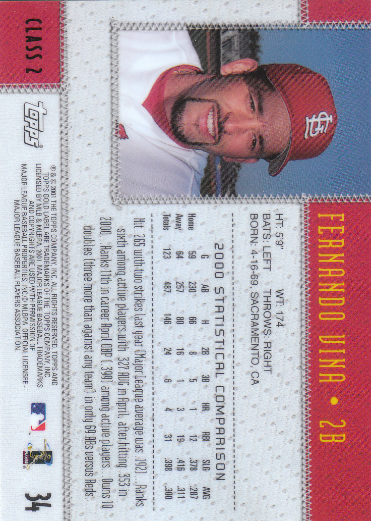 2001 Topps Gold Label Baseball - Picture 163 of 183