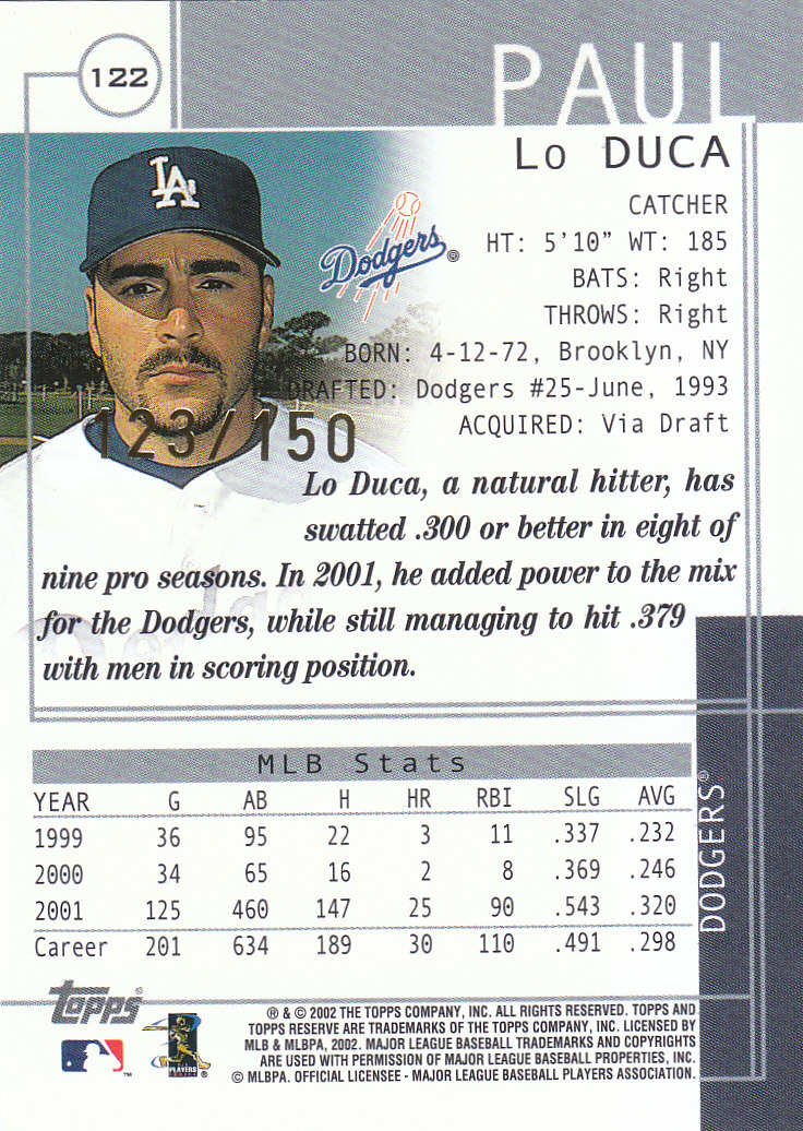 2002 Topps Reserve Baseball - Picture 87 of 87