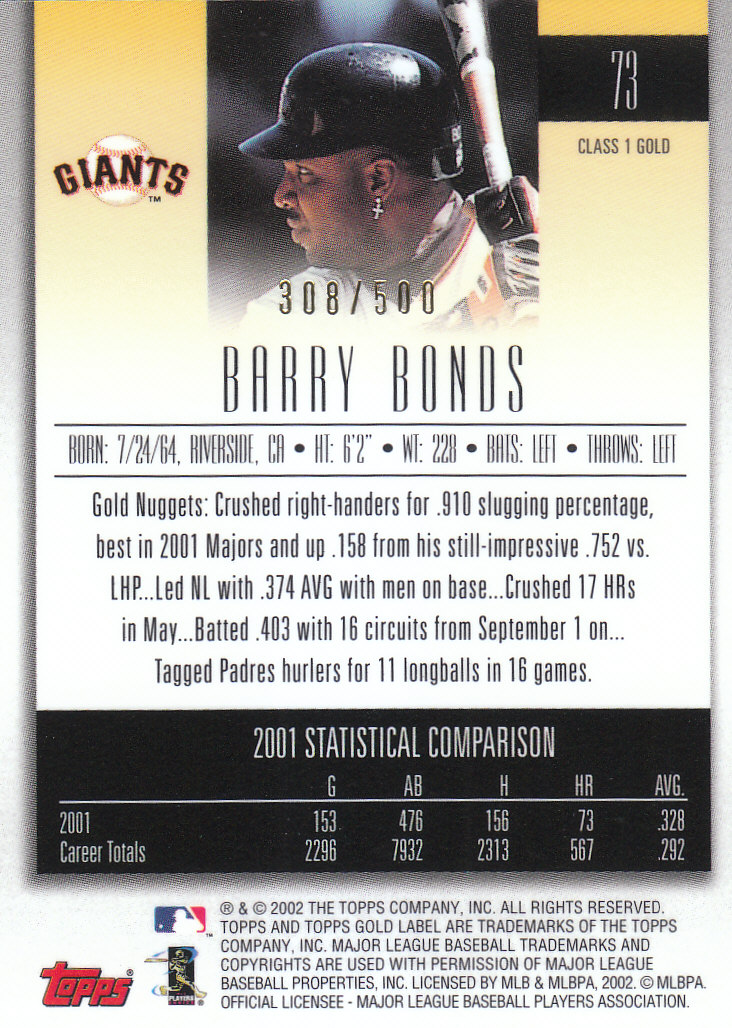 2002 Topps Gold Label Baseball - Picture 356 of 376