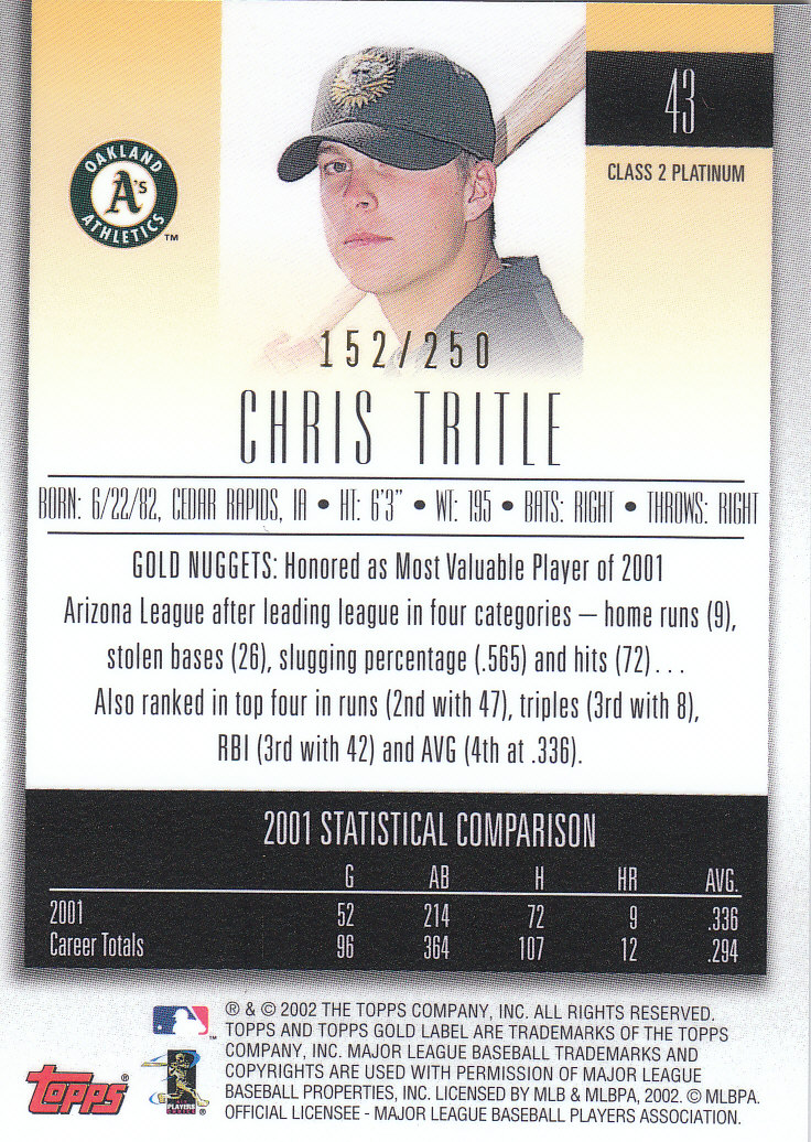 2002 Topps Gold Label Baseball - Picture 366 of 376