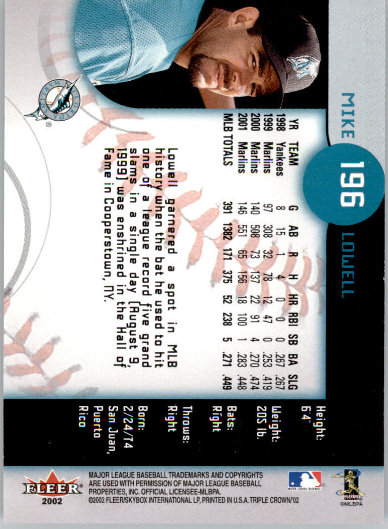 2002 Fleer Triple Crown Baseball "Main Set" Cards #151 to #270 - Bild 86 von 218