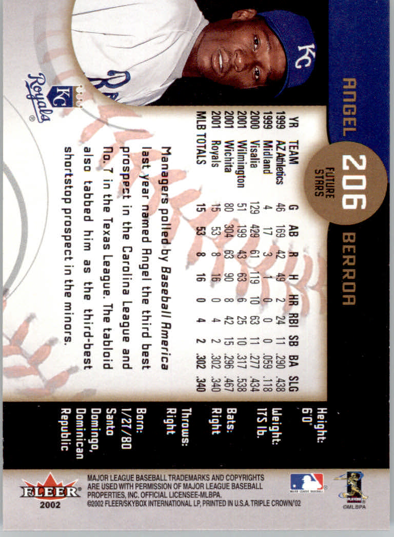 2002 Fleer Triple Crown Baseball "Main Set" Cards #151 to #270 - Bild 105 von 218